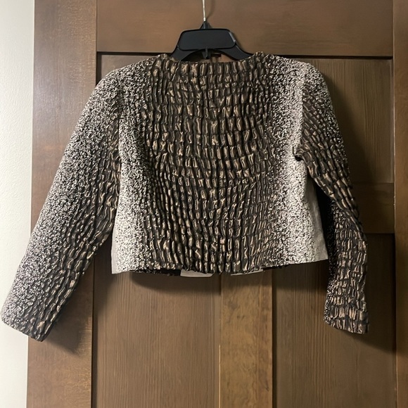 Lafayette 148 New York Vintage 2012 Wool Embossed Hook Closure Jacket Size 2 - Picture 5 of 7